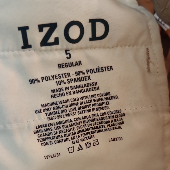 Izod Khaki Tan Uniform Adjustable Waist Shorts Size 5 - Picture 3 of 6